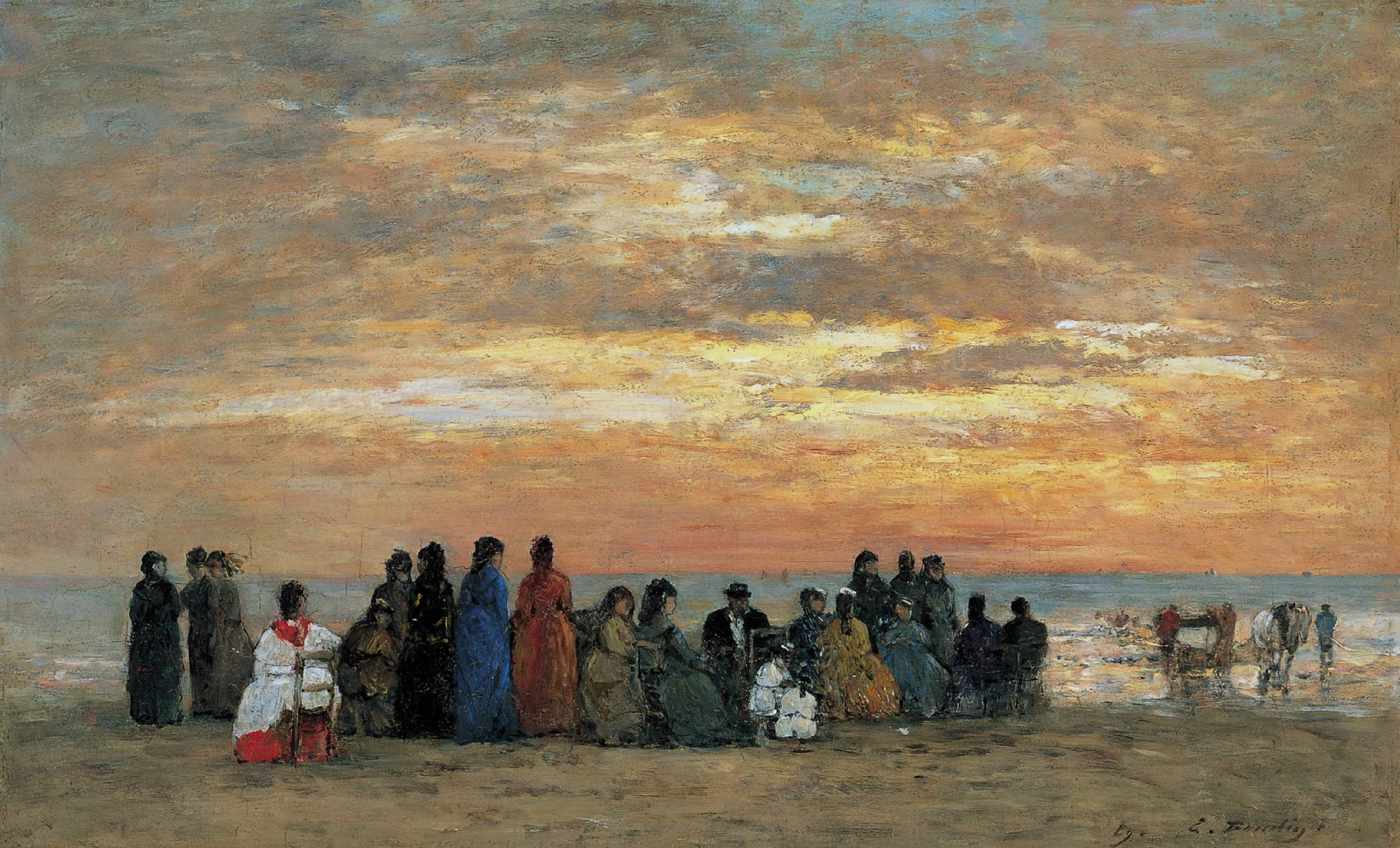 Eugène Boudin — Personnages sur une plage à Trouville